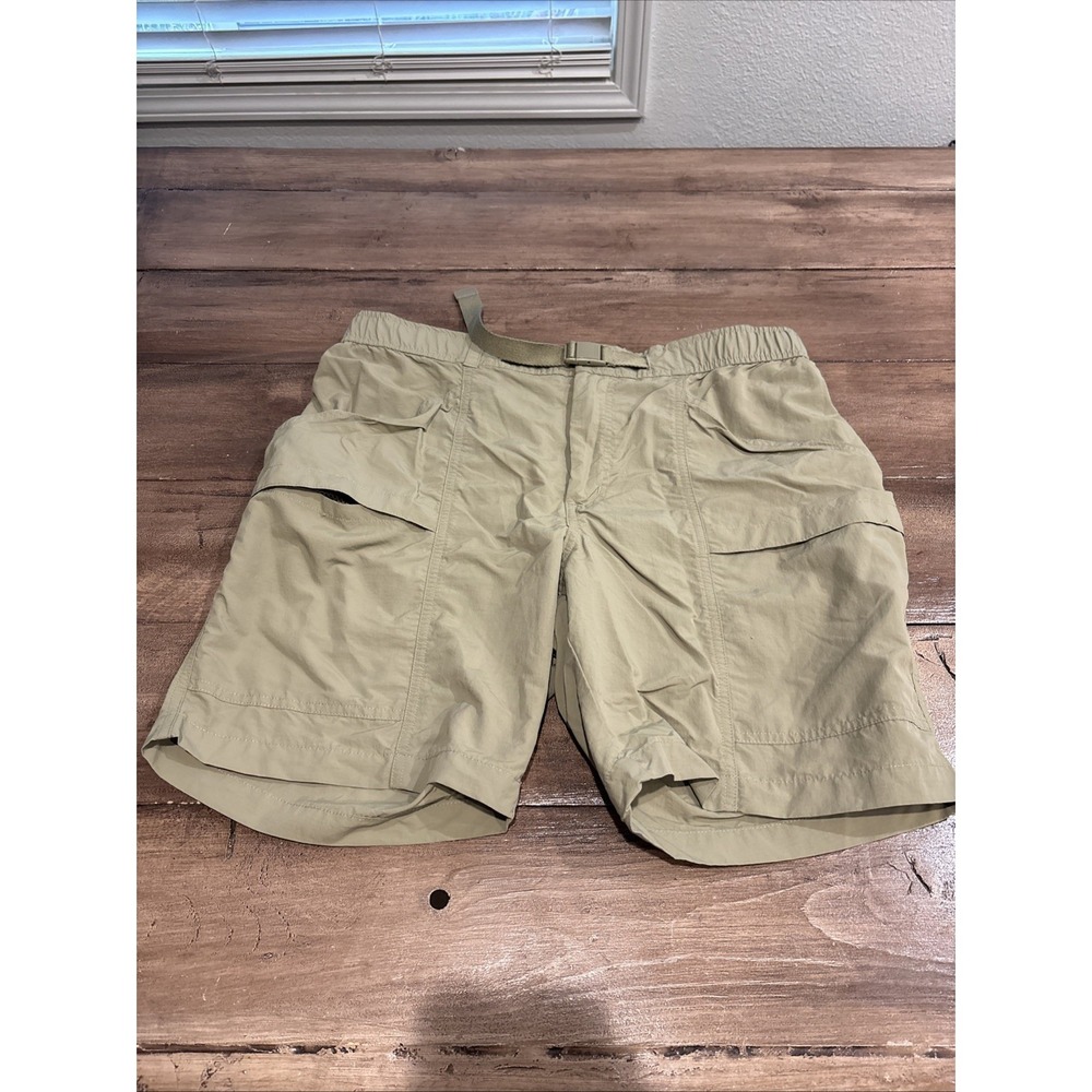Eddie‎ Bauer Sport Swim Trunks Shorts Mens Medium Belted  Beige Cargo